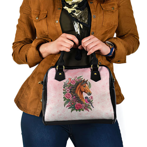Melbourne Horse Pink Rose Wreath Shoulder Handbag Aussie Galah Cockatoo and Pink Robin