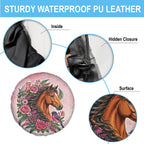 Melbourne Horse Pink Rose Wreath Spare Tire Cover Aussie Galah Cockatoo and Pink Robin