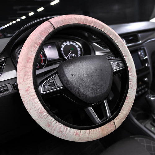 Melbourne Horse Pink Rose Wreath Steering Wheel Cover Aussie Galah Cockatoo and Pink Robin