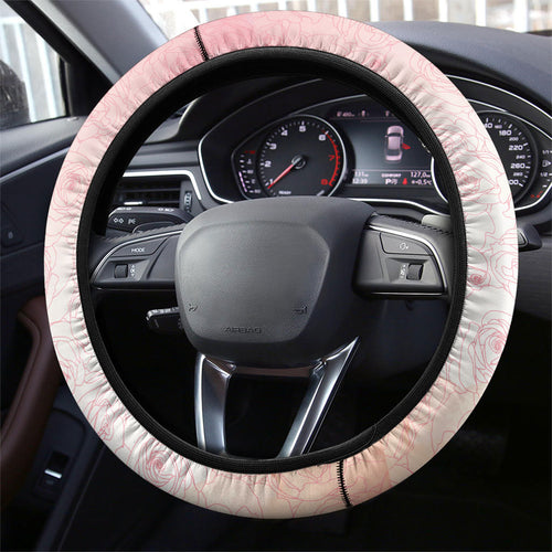 Melbourne Horse Pink Rose Wreath Steering Wheel Cover Aussie Galah Cockatoo and Pink Robin