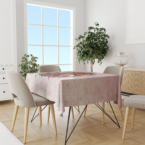 Melbourne Horse Pink Rose Wreath Tablecloth Aussie Galah Cockatoo and Pink Robin