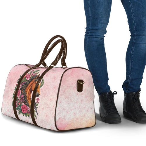 Melbourne Horse Pink Rose Wreath Travel Bag Aussie Galah Cockatoo and Pink Robin