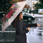 Melbourne Horse Pink Rose Wreath Umbrella Aussie Galah Cockatoo and Pink Robin
