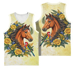 Melbourne Horse Yellow Rose Wreath Basketball Jersey Aussie Blue Wren and Rosella Parrot