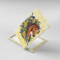 Melbourne Horse Yellow Rose Wreath Canvas Wall Art Aussie Blue Wren and Rosella Parrot