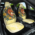 Melbourne Horse Yellow Rose Wreath Car Seat Cover Aussie Blue Wren and Rosella Parrot
