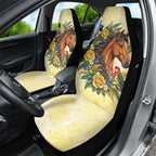 Melbourne Horse Yellow Rose Wreath Car Seat Cover Aussie Blue Wren and Rosella Parrot