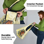 Melbourne Horse Yellow Rose Wreath Grocery Bag Aussie Blue Wren and Rosella Parrot