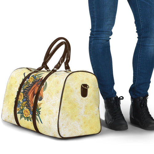 Melbourne Horse Yellow Rose Wreath Travel Bag Aussie Blue Wren and Rosella Parrot