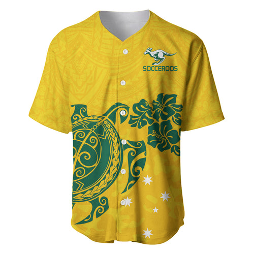 custom-australia-soccer-baseball-jersey-socceroos-hibiscus-and-turtle-with-polynesian-pattern