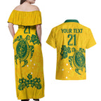 custom-australia-soccer-couples-matching-off-shoulder-maxi-dress-and-hawaiian-shirt-socceroos-hibiscus-and-turtle-with-polynesian-pattern