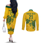 custom-australia-soccer-couples-matching-off-the-shoulder-long-sleeve-dress-and-long-sleeve-button-shirt-socceroos-hibiscus-and-turtle-with-polynesian-pattern