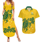 custom-australia-soccer-couples-matching-summer-maxi-dress-and-hawaiian-shirt-socceroos-hibiscus-and-turtle-with-polynesian-pattern