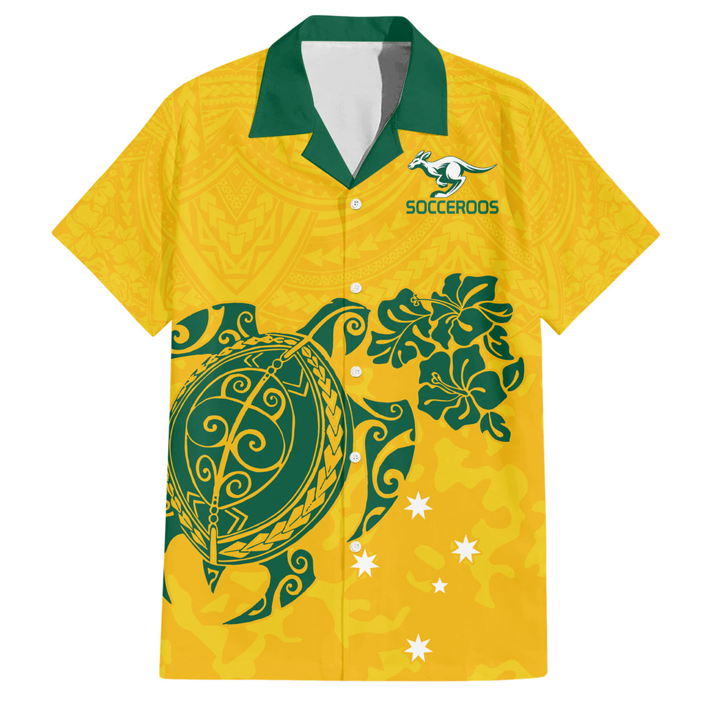 custom-australia-soccer-hawaiian-shirt-socceroos-hibiscus-and-turtle-with-polynesian-pattern