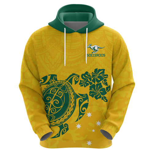 custom-australia-soccer-hoodie-socceroos-hibiscus-and-turtle-with-polynesian-pattern