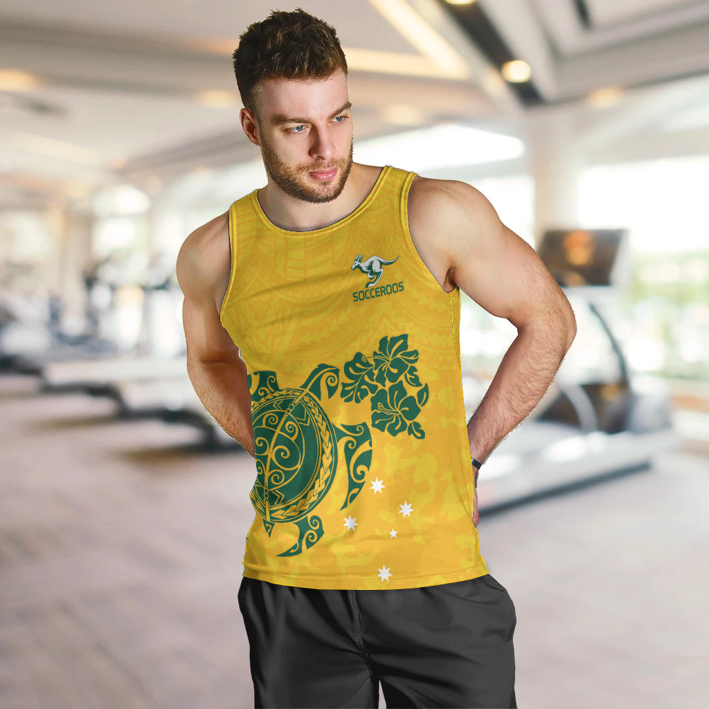 custom-australia-soccer-men-tank-top-socceroos-hibiscus-and-turtle-with-polynesian-pattern
