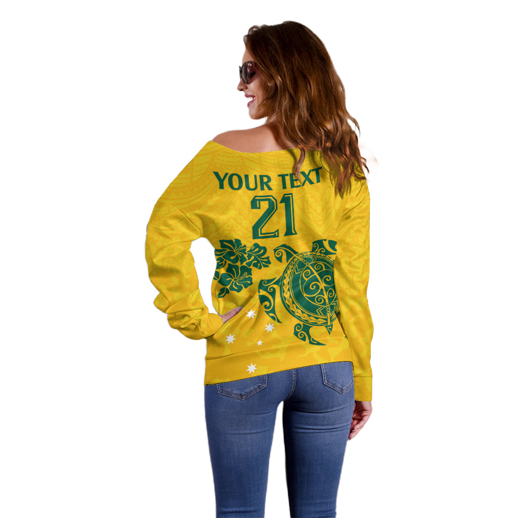 custom-australia-soccer-off-shoulder-sweater-socceroos-hibiscus-and-turtle-with-polynesian-pattern