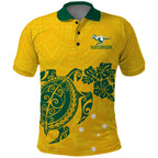 custom-australia-soccer-polo-shirt-socceroos-hibiscus-and-turtle-with-polynesian-pattern