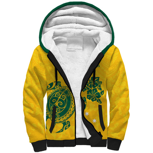 custom-australia-soccer-sherpa-hoodie-socceroos-hibiscus-and-turtle-with-polynesian-pattern