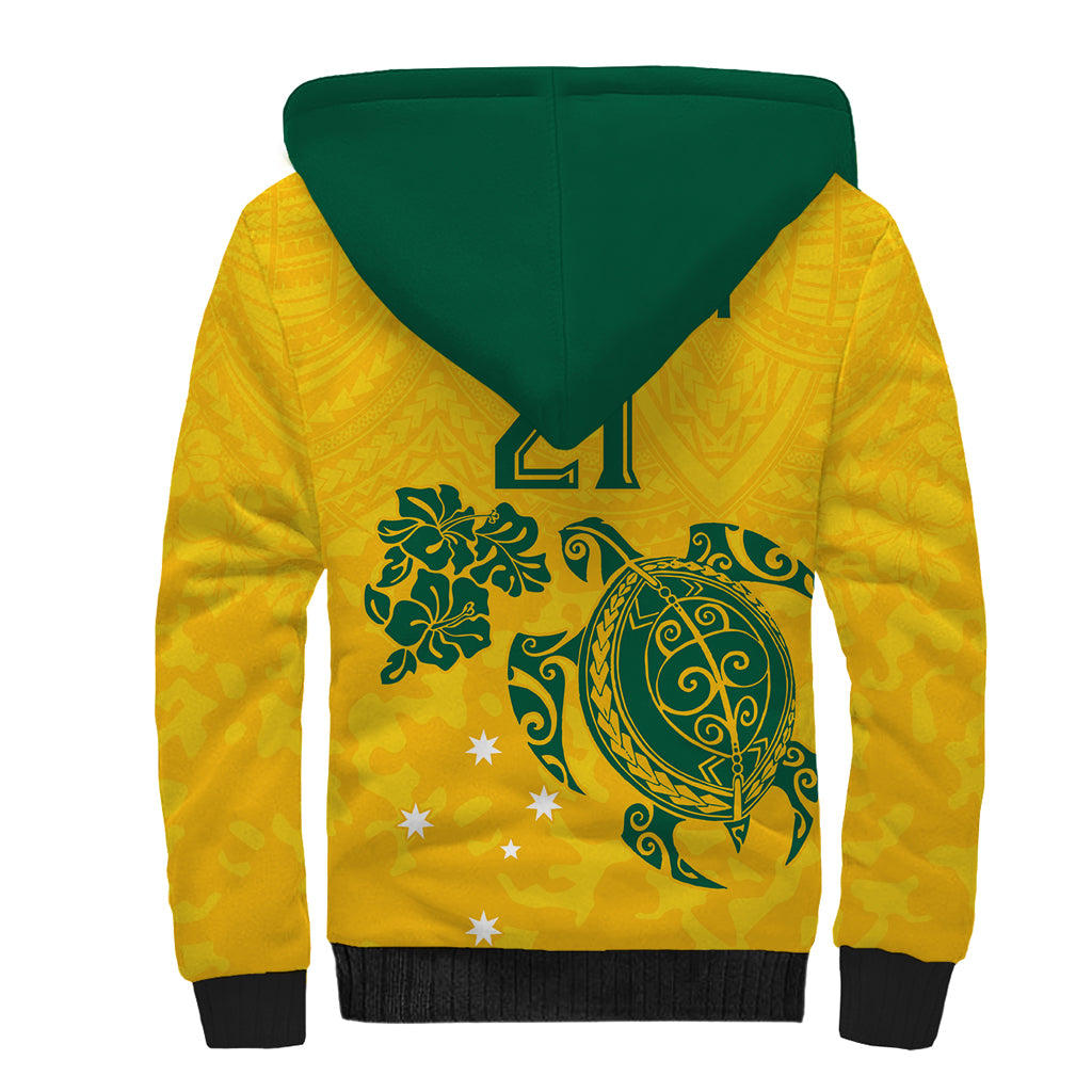 custom-australia-soccer-sherpa-hoodie-socceroos-hibiscus-and-turtle-with-polynesian-pattern