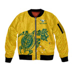 custom-australia-soccer-sleeve-zip-bomber-jacket-socceroos-hibiscus-and-turtle-with-polynesian-pattern