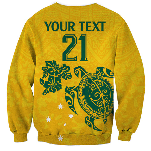 custom-australia-soccer-sweatshirt-socceroos-hibiscus-and-turtle-with-polynesian-pattern