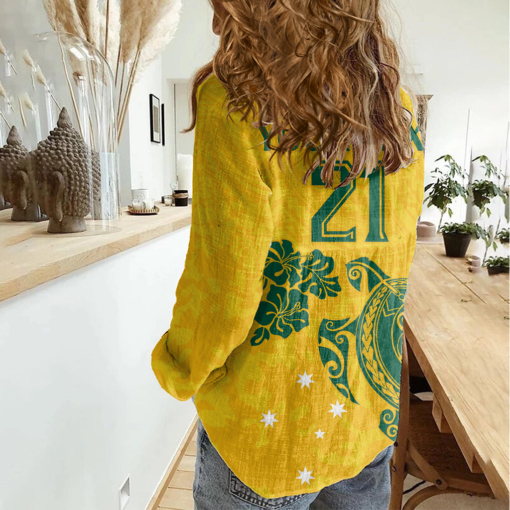 custom-australia-soccer-women-casual-shirt-socceroos-hibiscus-and-turtle-with-polynesian-pattern