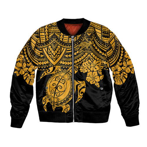 custom-australia-matildas-bomber-jacket-hibiscus-and-turtle-with-polynesian-pattern