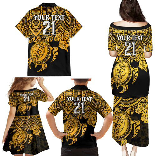 custom-australia-matildas-family-matching-puletasi-dress-and-hawaiian-shirt-hibiscus-and-turtle-with-polynesian-pattern
