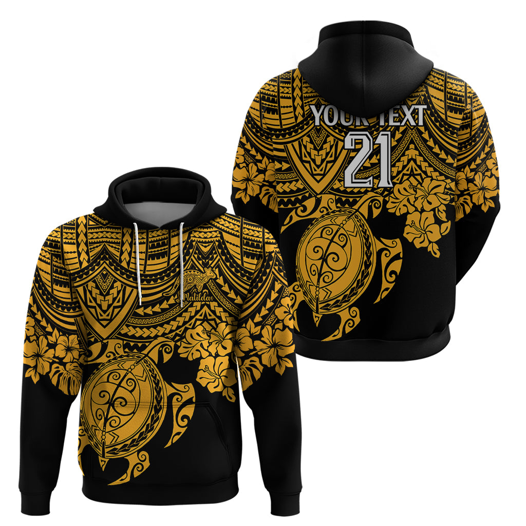 custom-australia-matildas-hoodie-hibiscus-and-turtle-with-polynesian-pattern