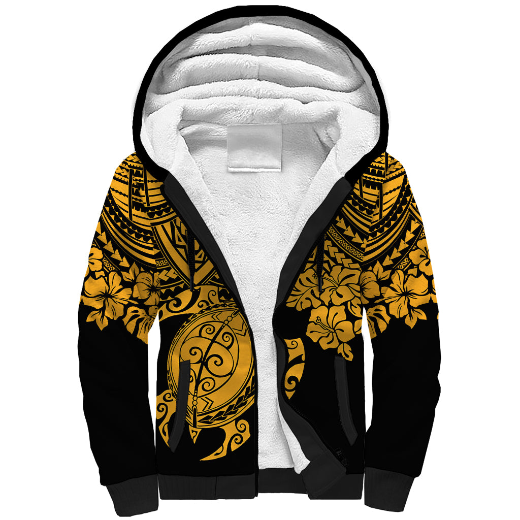 custom-australia-matildas-sherpa-hoodie-hibiscus-and-turtle-with-polynesian-pattern