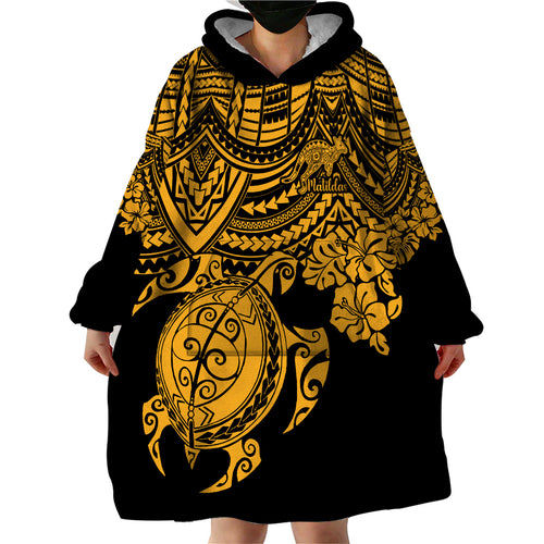 custom-australia-matildas-wearable-blanket-hoodie-hibiscus-and-turtle-with-polynesian-pattern