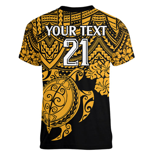 custom-australia-matildas-women-v-neck-t-shirt-hibiscus-and-turtle-with-polynesian-pattern