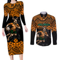 cusrom-australia-wallabies-rugby-couples-matching-long-sleeve-bodycon-dress-and-long-sleeve-button-shirt-hibiscus-and-turtle-with-polynesian-pattern