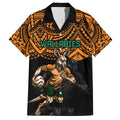 cusrom-australia-wallabies-rugby-family-matching-off-shoulder-maxi-dress-and-hawaiian-shirt-hibiscus-and-turtle-with-polynesian-pattern