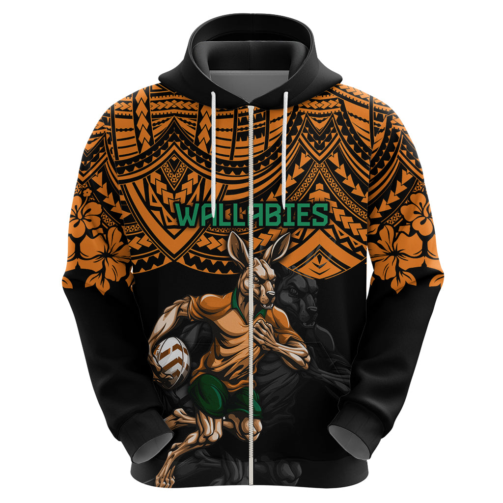cusrom-australia-wallabies-rugby-hoodie-hibiscus-and-turtle-with-polynesian-pattern