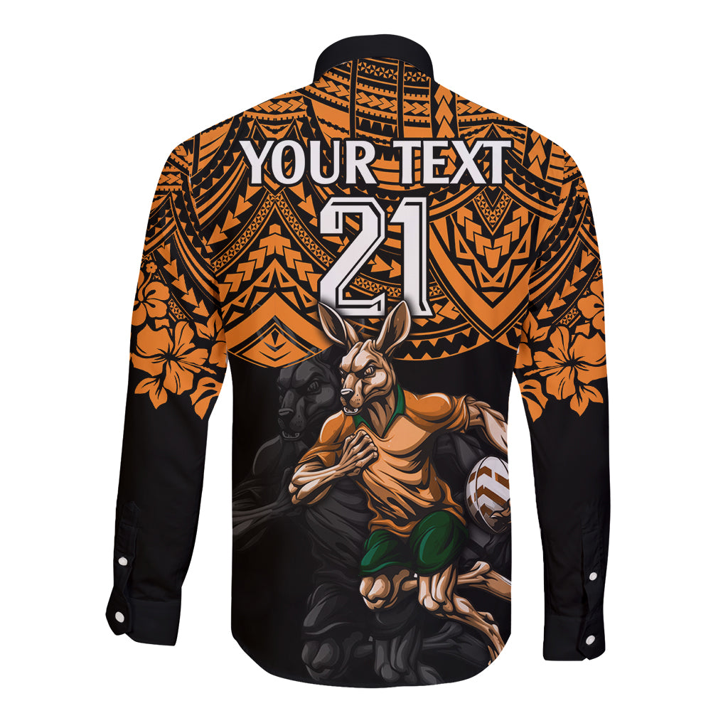 cusrom-australia-wallabies-rugby-long-sleeve-button-shirt-hibiscus-and-turtle-with-polynesian-pattern