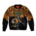 cusrom-australia-wallabies-rugby-sleeve-zip-bomber-jacket-hibiscus-and-turtle-with-polynesian-pattern