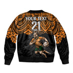 cusrom-australia-wallabies-rugby-sleeve-zip-bomber-jacket-hibiscus-and-turtle-with-polynesian-pattern