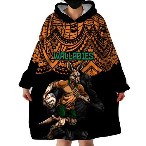 cusrom-australia-wallabies-rugby-wearable-blanket-hoodie-hibiscus-and-turtle-with-polynesian-pattern