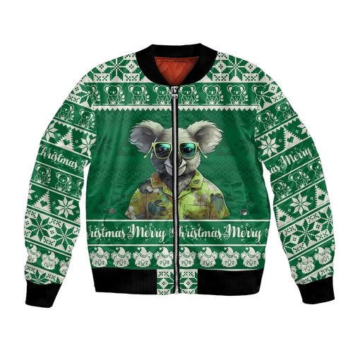 personalised-australia-koala-christmas-bomber-jacket-santa-koala-stay-cool