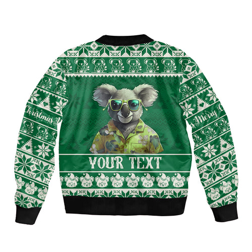 personalised-australia-koala-christmas-bomber-jacket-santa-koala-stay-cool