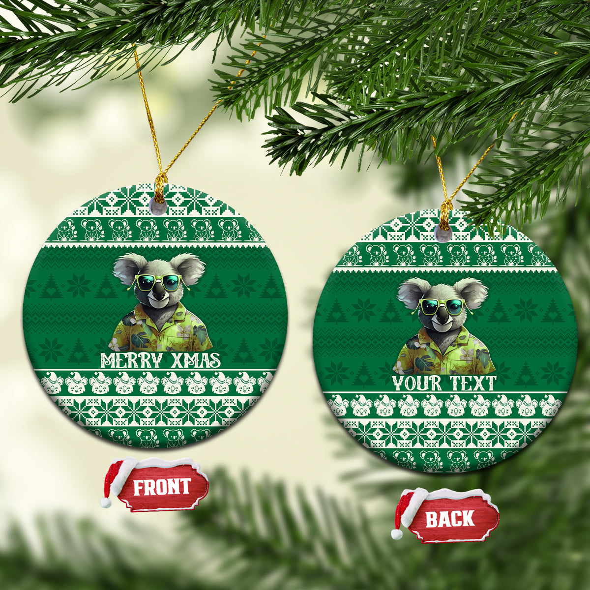 personalised-australia-koala-christmas-ceramic-ornament-santa-koala-stay-cool