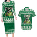 personalised-australia-koala-christmas-couples-matching-long-sleeve-bodycon-dress-and-hawaiian-shirt-santa-koala-stay-cool
