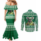 personalised-australia-koala-christmas-couples-matching-mermaid-dress-and-long-sleeve-button-shirt-santa-koala-stay-cool