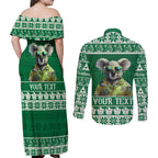 personalised-australia-koala-christmas-couples-matching-off-shoulder-maxi-dress-and-long-sleeve-button-shirt-santa-koala-stay-cool