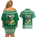personalised-australia-koala-christmas-couples-matching-off-shoulder-short-dress-and-hawaiian-shirt-santa-koala-stay-cool