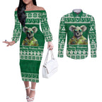 personalised-australia-koala-christmas-couples-matching-off-the-shoulder-long-sleeve-dress-and-long-sleeve-button-shirt-santa-koala-stay-cool