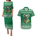 personalised-australia-koala-christmas-couples-matching-puletasi-dress-and-hawaiian-shirt-santa-koala-stay-cool