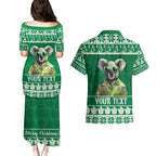 personalised-australia-koala-christmas-couples-matching-puletasi-dress-and-hawaiian-shirt-santa-koala-stay-cool
